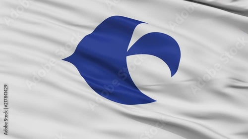 Settsu close up flag, (osaka) prefecture, realistic animation seamless loop - 10 seconds long photo