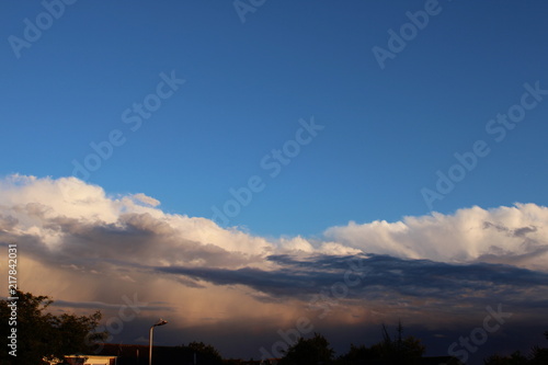 Post storm clouds over Essex town