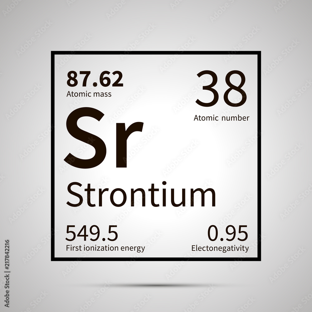 Strontium chemical element with first ionization energy, atomic mass