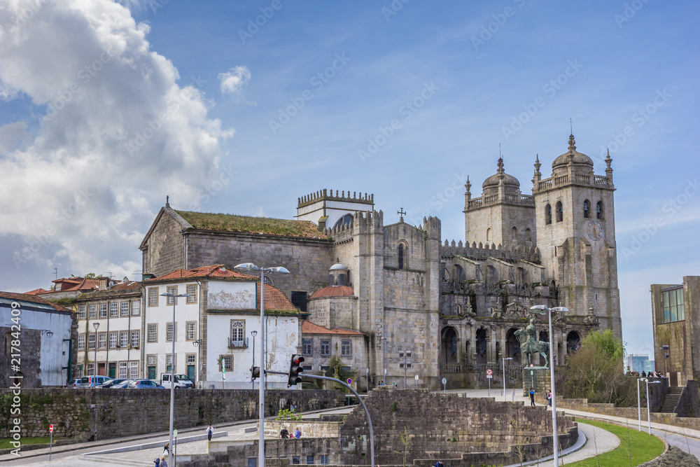 Historical cathedral in the center of Porto, Portugal