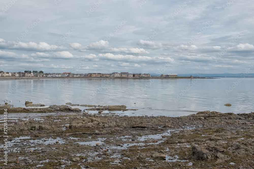 Saltcoats bay and harbour Wall Ayrshire Scotland