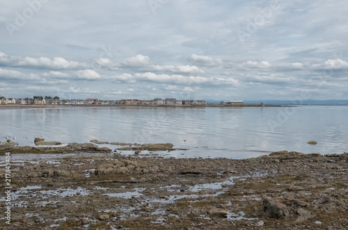 Saltcoats bay and harbour Wall Ayrshire Scotland