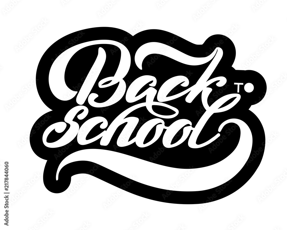 Back to school banner hand letterins Vector illustration. white background