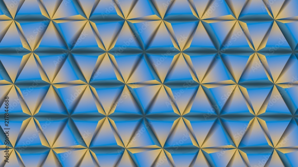 3D illustration of triangular Geometric background 