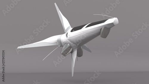 3D illustration of aircraft concept