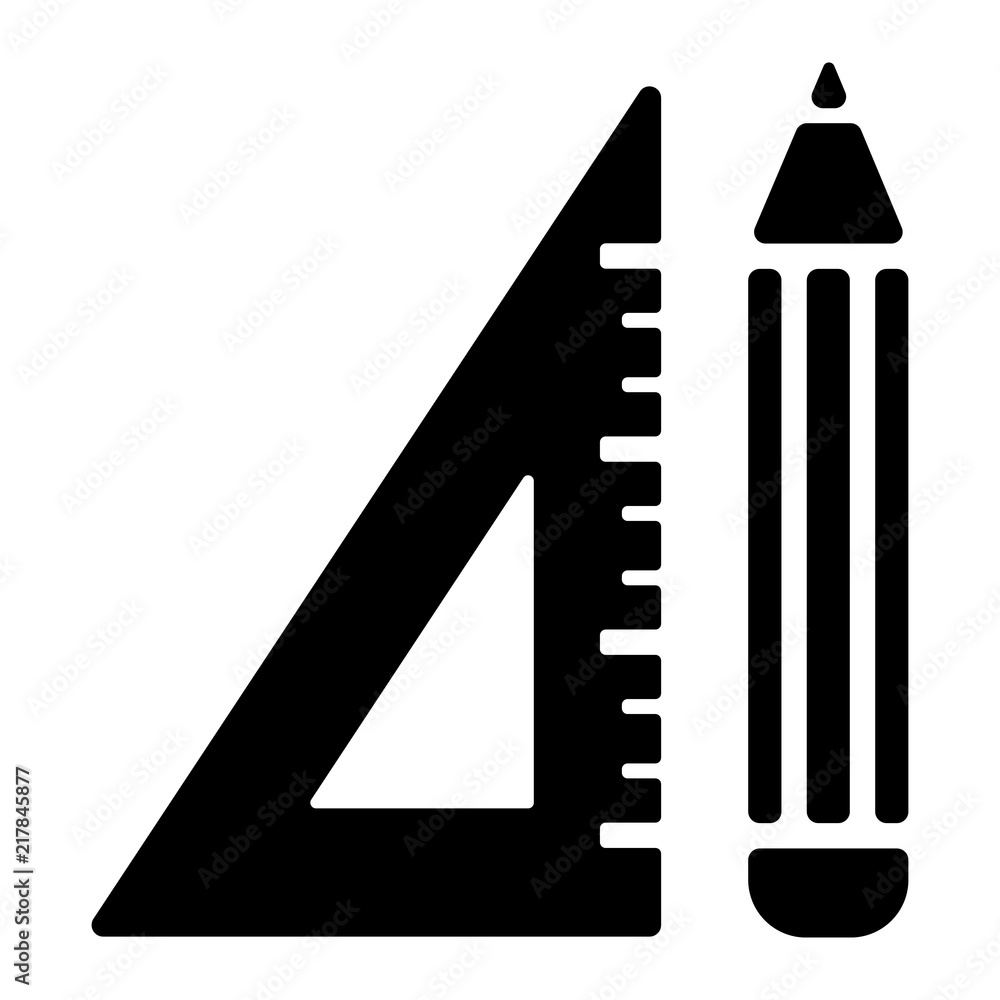 Einschulung Icon - Lineal & Stift