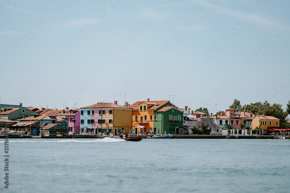 Colorful Burano from the sea
