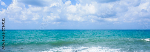 beautiful panoramic view of the Mediterranean sea and cloudy horizon in the afternoon