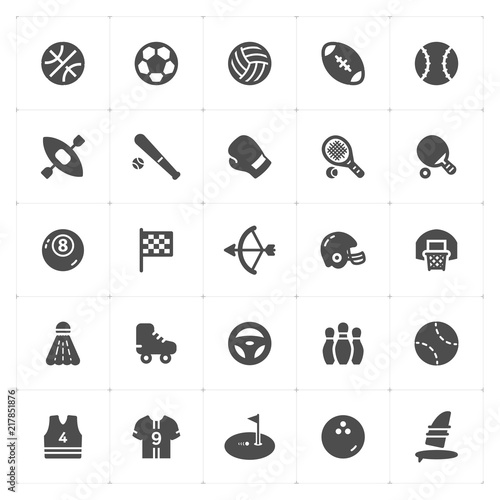 Icon set - Sport filled icon style vector illustration on white background
