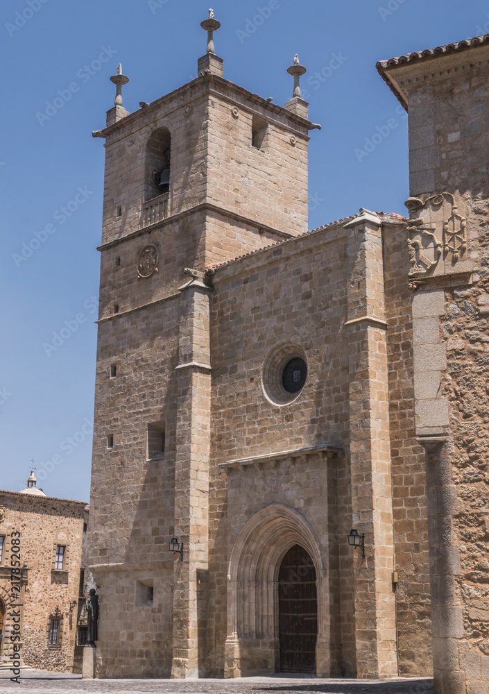 Santa Maria's Cathedral, romantic style of transition to Gothic, with some Renaissance elements, placed in the square of Santa Maria, Caceres, Spain