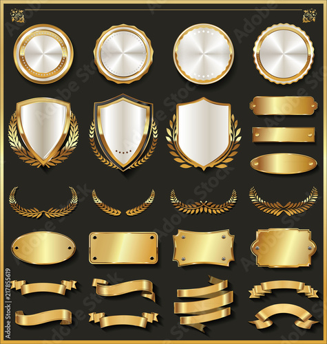 Luxury gold and silver design elements collection 