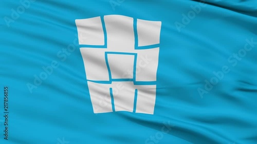 Tokoname close up flag, Aichi prefecture, realistic animation seamless loop - 10 seconds long photo