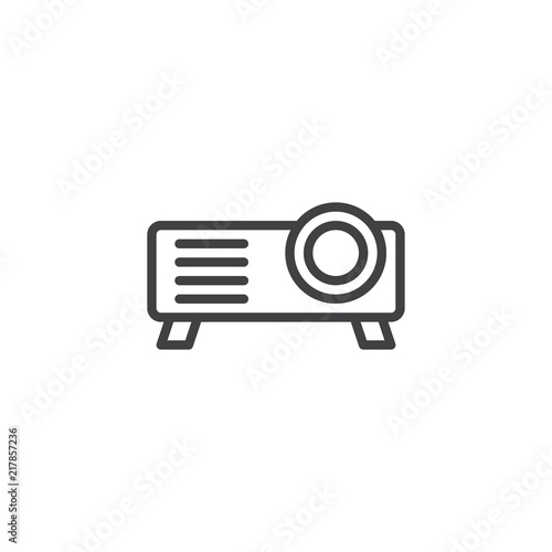 Digital projector outline icon. linear style sign for mobile concept and web design. Projector simple line vector icon. Symbol, logo illustration. Pixel perfect vector graphics