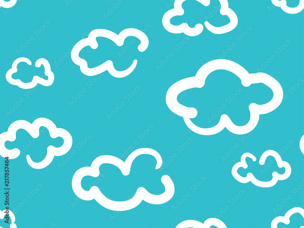 Cute Clouds Pattern. Endless Vector. Cute Clouds Pattern. Endless Vector.