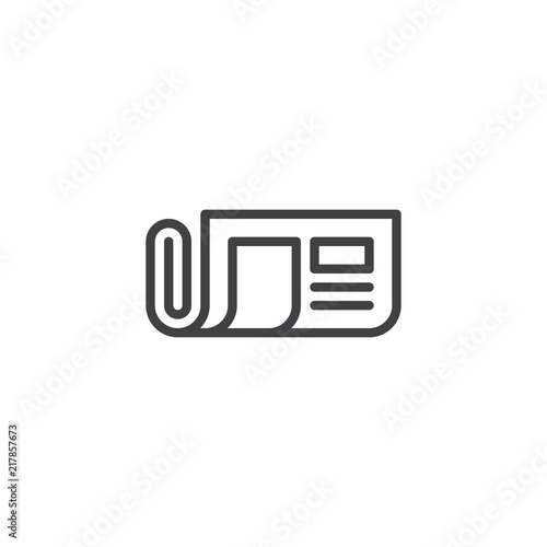 Newspaper outline icon. linear style sign for mobile concept and web design. Rolled newspaper simple line vector icon. Symbol, logo illustration. Pixel perfect vector graphics