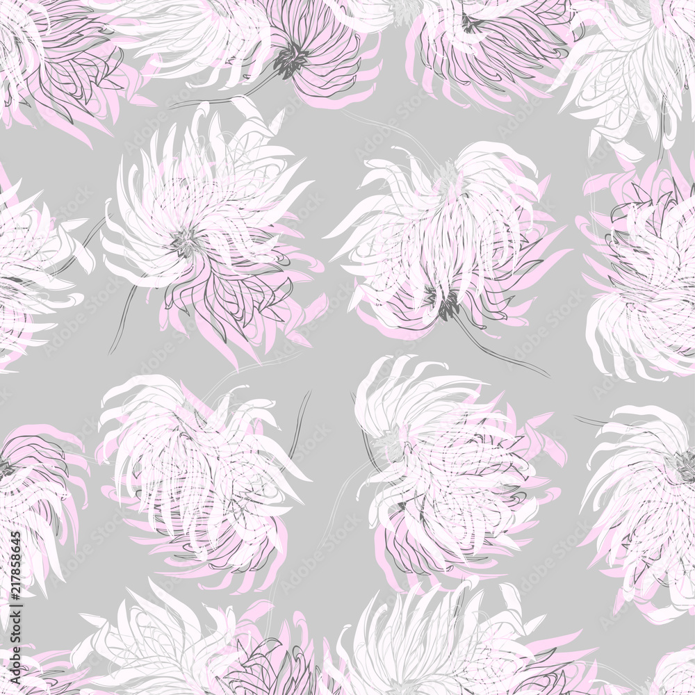 Dahlia Flower Seamless Pattern Dahlia Flower Seamless Pattern