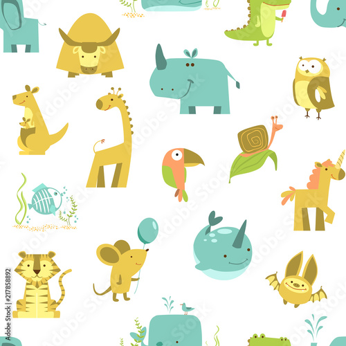Fototapeta seamless pattern of animals