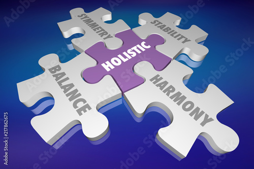 Holistic Total Health Harmony Balance Puzzle 3d Illustration