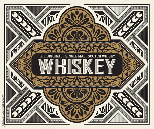 Retro whiskey label. Vector