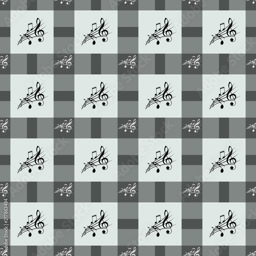 Seamless pattern with music notes. illustration.