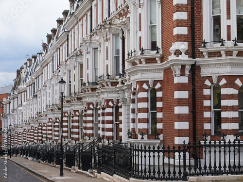 Perspective view of townhouse in London. photo