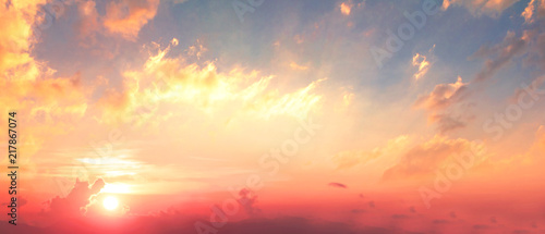 Background of colorful sky concept  Dramatic sunset with twilight color sky and clouds