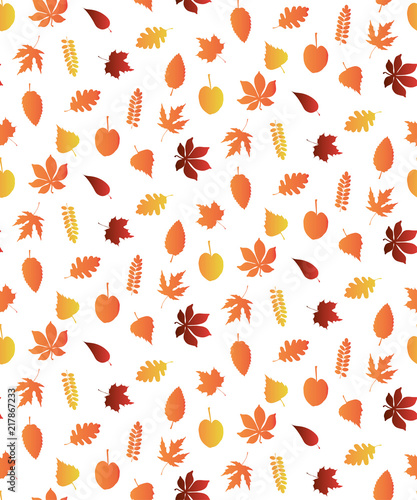 AUTUMN LEAVES TEXTURE. SEAMLESS VECTOR PATTERN