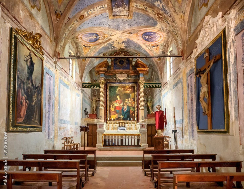 The church on Isola Maggiore in Lake Trasimeno, Umbria