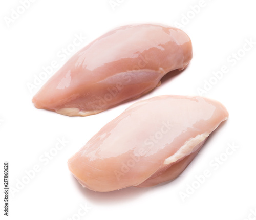 Fresh chicken fillet isolated on white