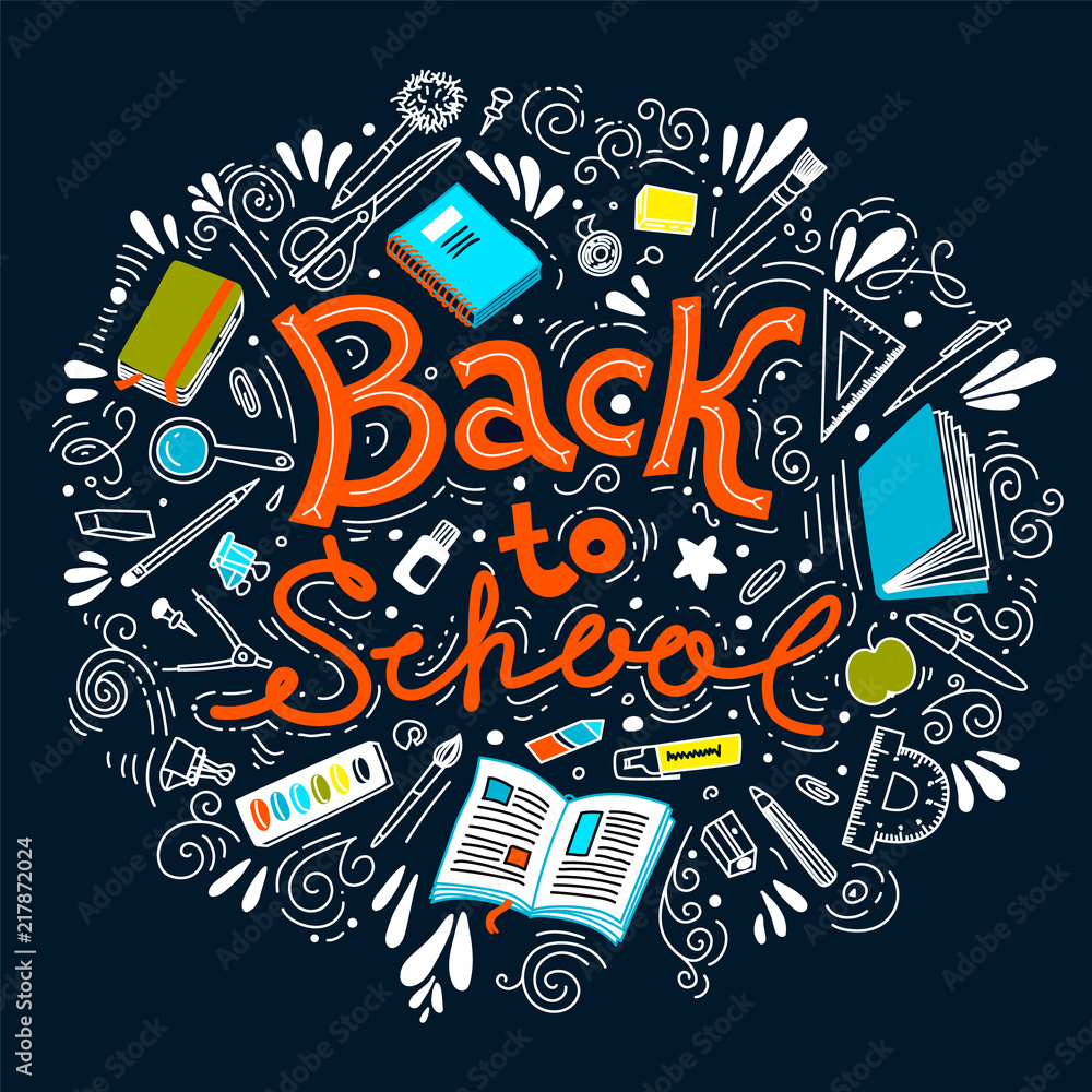 Stationery collection. Outline style. Back to school thin line doodle illustration template. Sketchy concepts with stationery for graphic design, web banner and printed materials. Back to school. Stationery collection. Outline style. Back to school thin line doodle illustration template. Sketchy concepts with stationery for graphic design, web banner and printed materials. Back to school.