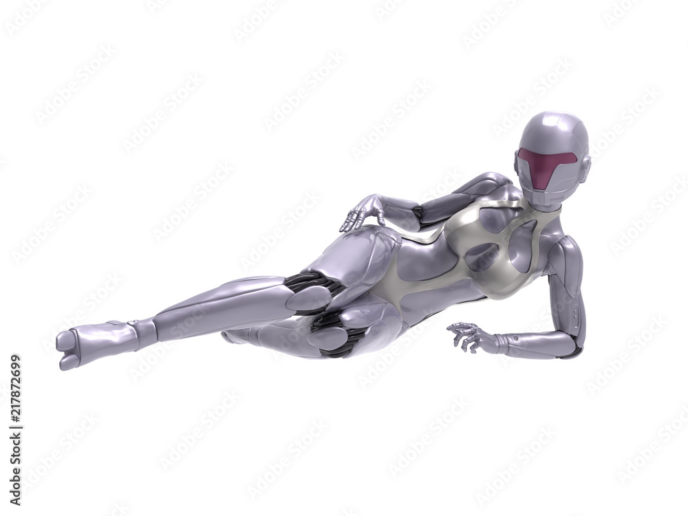 Robotic Cyber Woman is posing 3D Rendering Robotic Cyber Woman is posing 3D Rendering