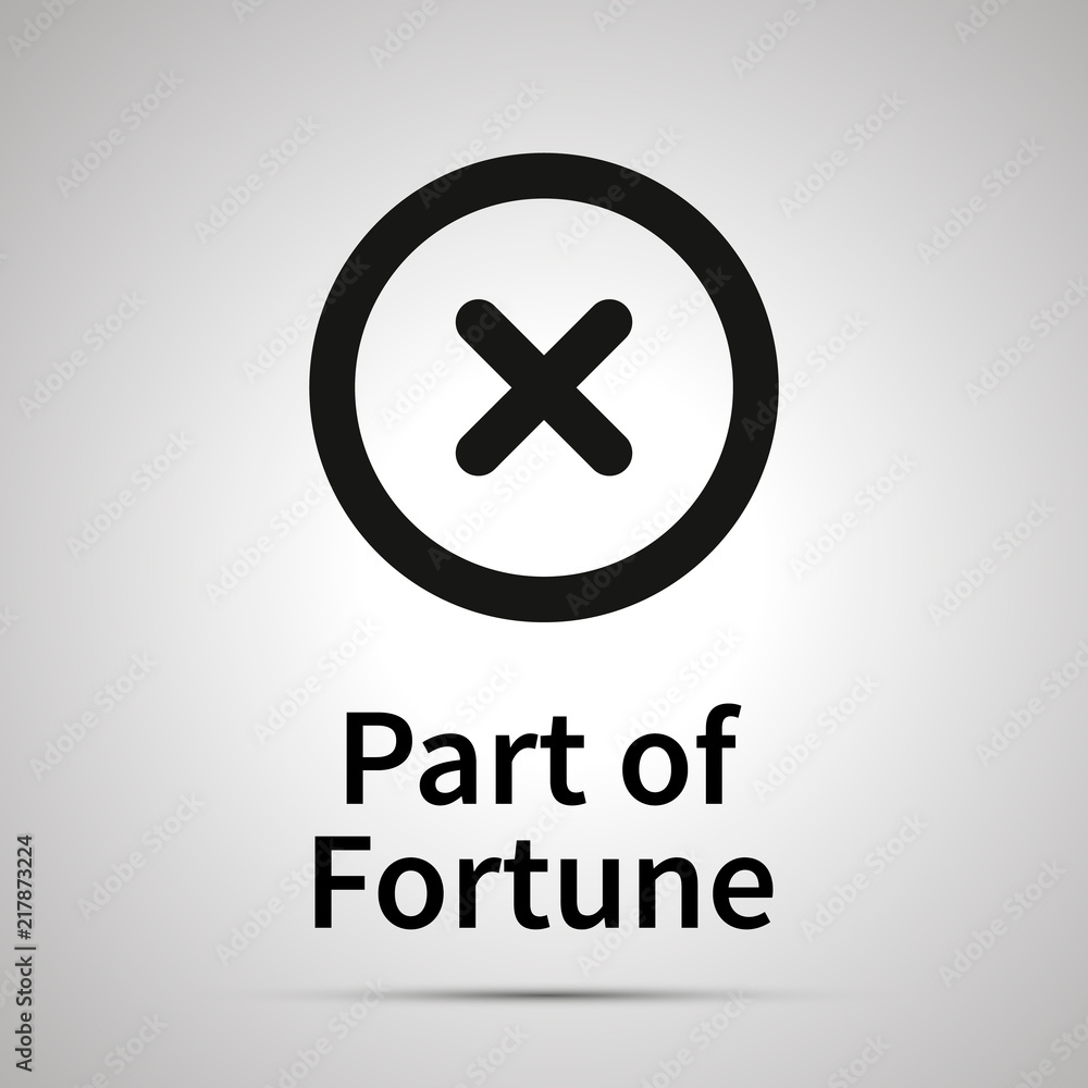 Fototapeta premium Part of Fortune astronomical sign, simple black icon with shadow on gray