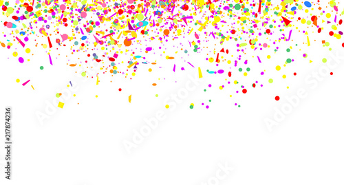 Confetti isolation on white. Luxury texture. Bright background with multicolored glitters. Pattern for design
