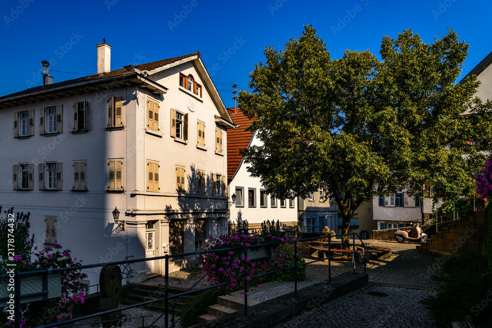 Idyllischer Platz am Aufstieg zum Schlossberg in der Nürtinger Altstadt