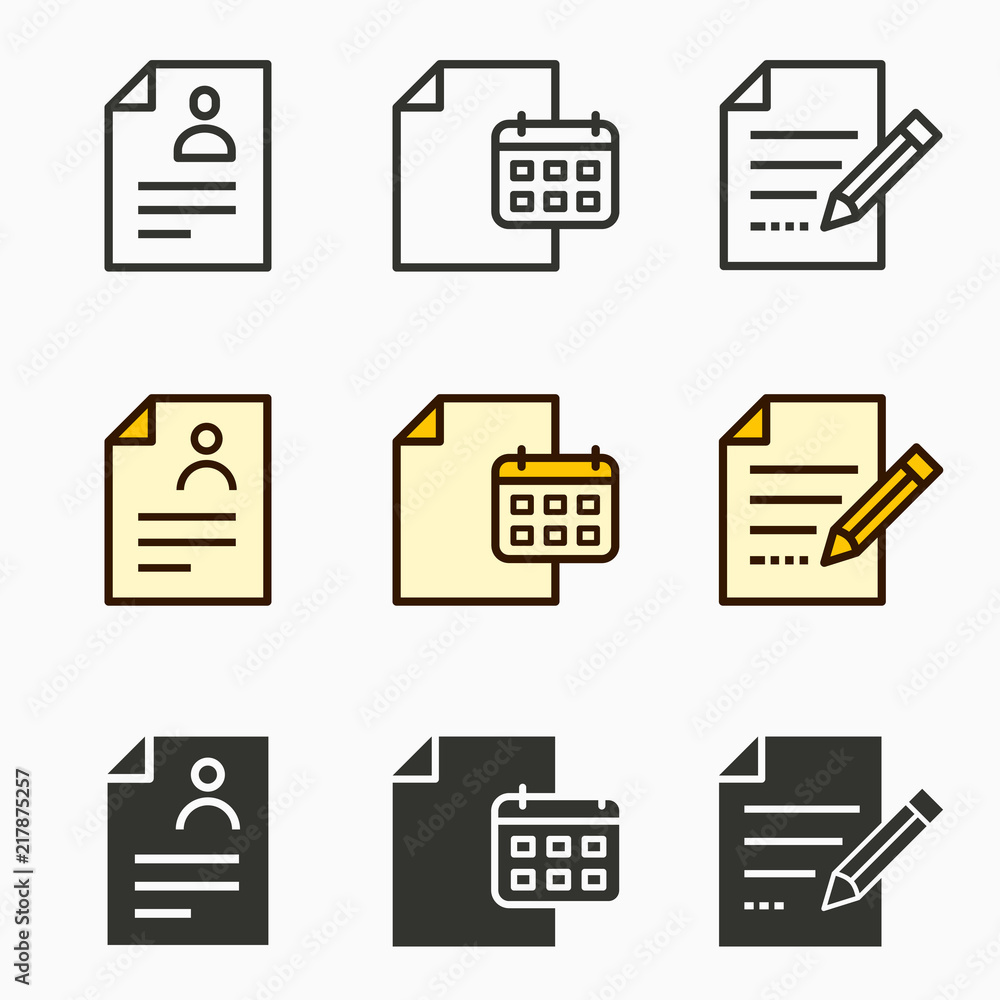 Business report vector icons set.