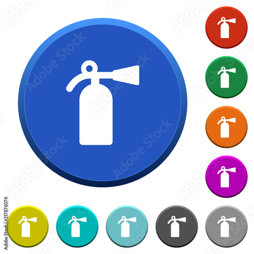 Fire extinguisher beveled buttons