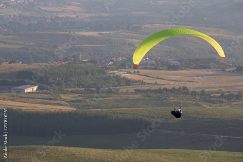 Paragliding in Serra do Larouco, Montalegre, Portugal. photo