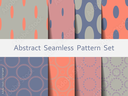 Abstract seamless pastel pattern set. Nice and beautiful modern vector graphic illustration