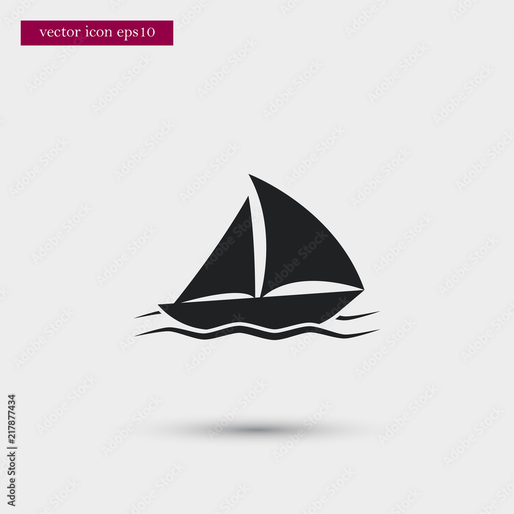 Yacht icon. Simple travel element illustration. Holiday symbol design from summer collection. Can be used in web and mobile.