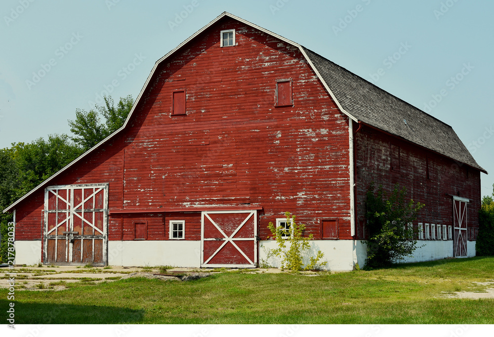Old weathered red barn in rural Illinois Old weathered red barn in rural Illinois