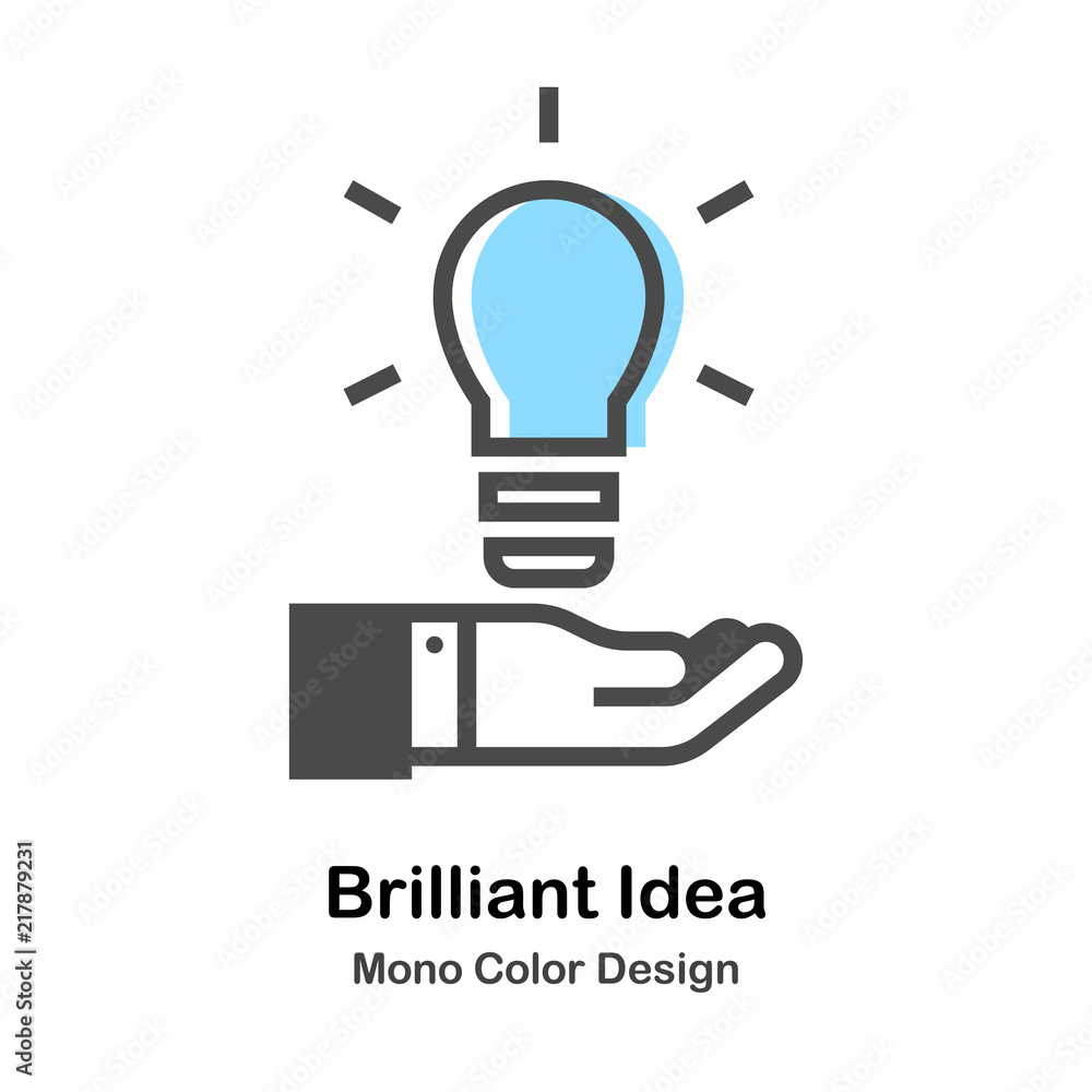 Brilliant Idea Mono Color Illustration Brilliant Idea Mono Color Illustration