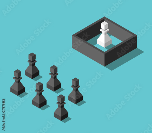 Different pawn behind fence