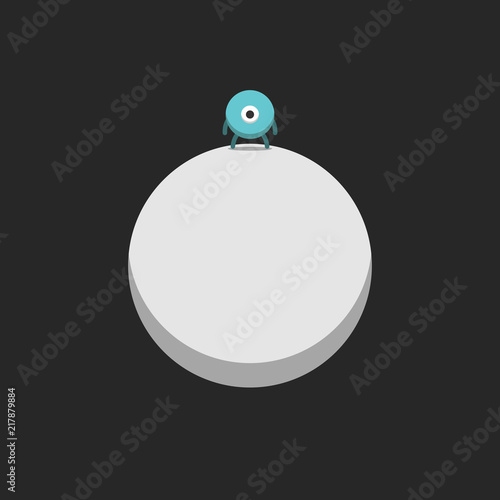 Blue alien, loneliness concept