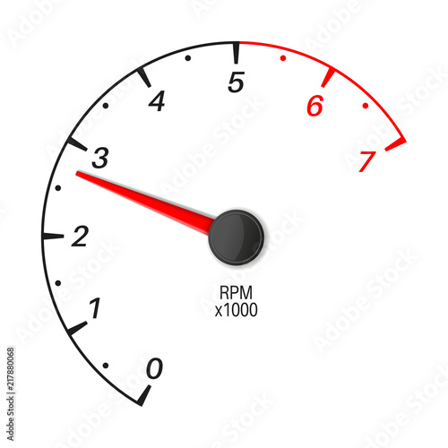 Car tachometer scale