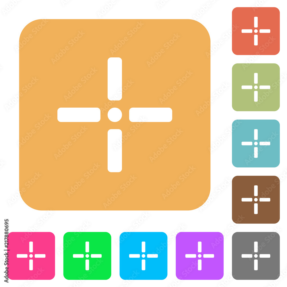 Fototapeta premium Precise cursor rounded square flat icons