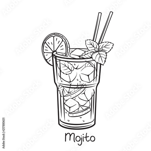 mojito cocktail with mint leaves