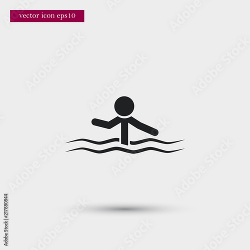 Swimming man icon. Simple vacation element illustration. Holiday symbol design from summer collection. Can be used in web and mobile.