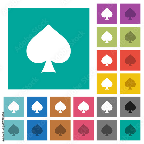 Spades card symbol square flat multi colored icons