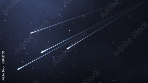 some shooting stars in the night sky