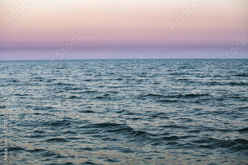Nice sunset on blue sea nature abstract